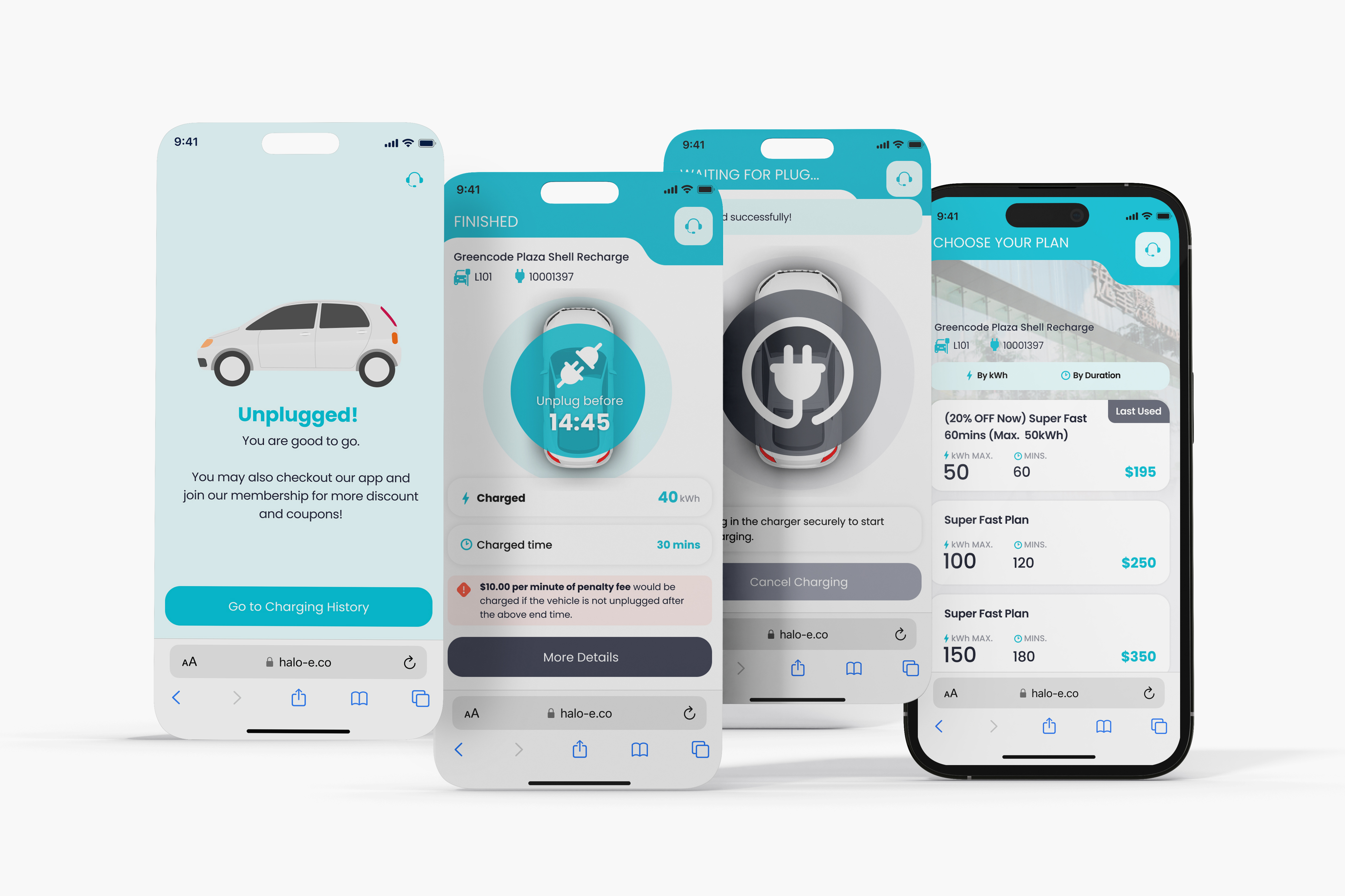 Halo Energy Electric Car Charging Mobile Web App